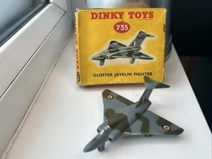 DINKY GLOSTER JAVELIN RAF INTERCEPTOR AIRCRAFT 1:200 Vintage 1956-66 +Box No.735 - Picture 1 of 22