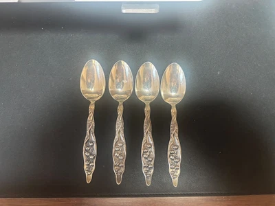 cuatro cucharas de té de plata de ley whiting lily of the valley Foto 1 de 2