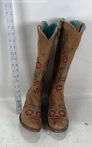 Women's Corral Vintage Brown Floral Embroidered Western Cowgirl Boots, Size 7.5M - Picture 1 of 6
