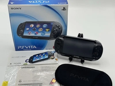 Sony PlayStation PS Vita PCH-1100 Crystal Black Console Japan 3G Wi-Fi Docomo - Image 1 of 4