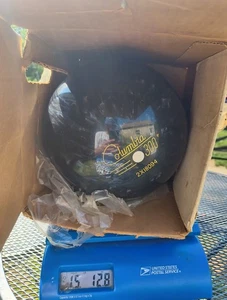 Vintage Undrilled Blank Columbia White Dot 300 15lb Charcoal Bowling Ball w/Box - Picture 1 of 4