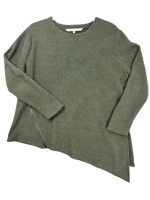 Suéter/Pull Over L Para Mujer Grande Raychel Roy Asimétrico Verde Texturizado Foto 1 de 4