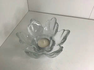 Vintage. Ravenhead Glass. Flair. Lotus. Tea-light. Votive. Candle Holder. Clear. - Picture 1 of 7