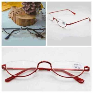 Half Moon Vintage Reading Glasses Spring Hinge 1.0 1.5 2.0 2.5 3.0 3.5 HOT - Picture 1 of 19
