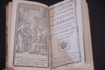 Rare 1786 Miniature French Book Antique Almanac ~ Louis XVI Paris France - Image 1 of 4