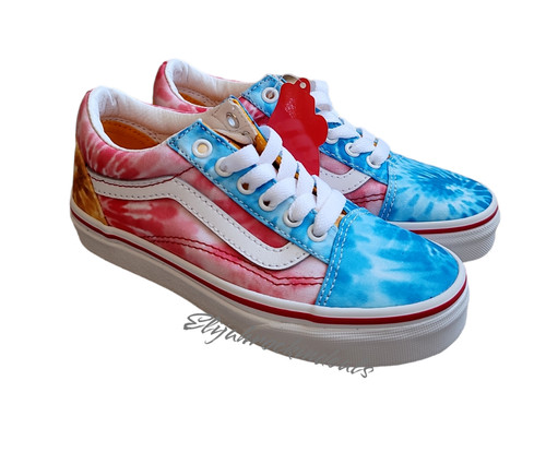 NUOVE SCARPE DA SKATE VANS UNISEX BAMBINI OLDol SKO TIE DYEck BLOCKcolore tru MULT