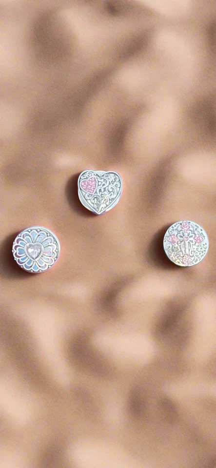 Pink Set #1 18mm Snap Buttons Jewelry Set of 3 - Image 1 of 1