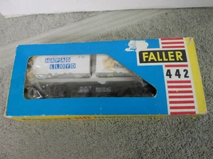 FALLER 442 CONTAINER WAGON WITH TWO HAPAG LLOYD CONTAINERS HO GAUGE BOXED - Picture 1 of 4