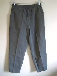 New Vintage CHIC Pants Elastic Waist Hi-rise Pockets Army Green Womens 10 P NWT - Picture 1 of 10