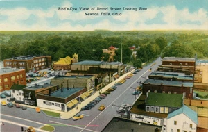 A Bird's Eye View Of Broad Street, Looking East, Newton Falls, Ohio OH 1963 - Picture 1 of 2