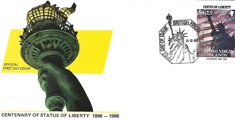 VIRGIN ISLANDS 1986 FIRST DAY COVER STATUE OF LIBERTY CENTENARY  - Image 1 of 1