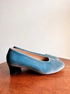 MARTINIANO High Glove 009 Blue Velvet heel heels shoes NEW NIB sz 38 Italy $535 - Picture 1 of 11