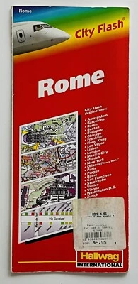 Vintage Undated Hallwag City Flash Map Rome Tourism Italy - Image 1 of 4