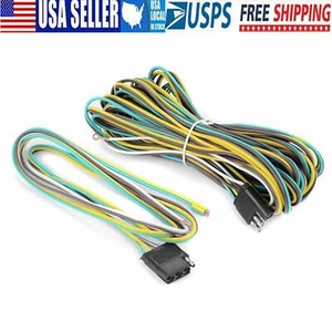 25' 4 Pin Flat Trailer Wiring Harness Kit Wishbone Style for Trailer Tail Lights - Picture 1 of 9