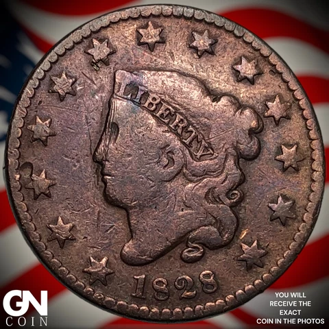 1828 Coronet Head Large Cent  Q6372 Cover