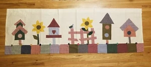 Handmade Birdhouses Fence Window VALANCE Curtain 68" w x 22" h - Picture 1 of 9