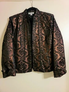 Coldwater Creek Damen Jacke Black and Copper Petite Large PL - Bild 1 von 6