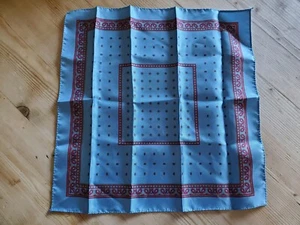 Men's Pocket Square Blue/Red tiny flower print - Picture 1 of 3