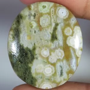 natürlicher OZEANJASPIS Cabochon lose Edelstein 37,25 ct. (25x29x05mm) ovale Form - Bild 1 von 6