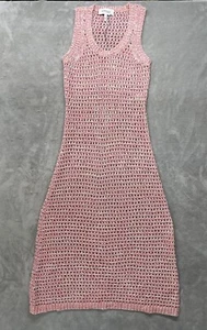 Derek Lam 10 Crosby Eliana Sweater Tank Dress Pink Knit Stretch Maxi Sz Medium - Picture 1 of 11