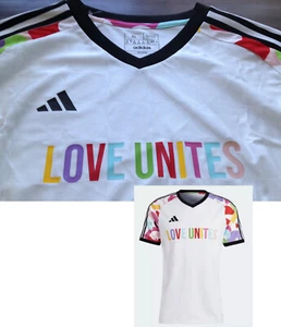 【New】adidas Men's【Adidas Aeroready Soccer Pride Logo Pre-Match Jersey】White @XL - Picture 1 of 15