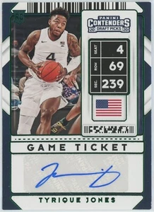 Boleto de juego verde Tyrique Jones 2020 Panini Contenders selecciones del draft automático #118 - Imagen 1 de 2