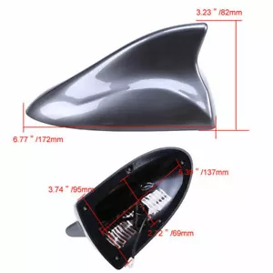 1x Grey Car Roof Top Shark Fin Antenna AM/FM Radio For Nissan Toyota Honda New - Picture 1 of 8