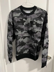 Champion Mens Crewneck Sweatshirt Pullover Logo Sz Small Camouflage Outdoor - Picture 1 of 8