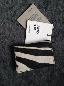 John Lewis AND/OR CANCUN Pony Zebra Leather CARD HOLDER Purse NEW