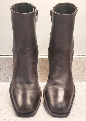 Antonio Melani Women's Brown So Soft Leather Ankle Booties Zip Boots 8 M Brazil - Image 1 of 4