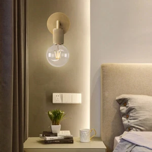 Light Luxury Semi Flush Mount Wall Lamp Bedside Night Light Metallic Wall Sconce - Picture 1 of 15