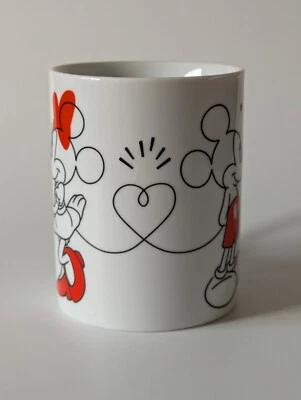 Mickey & Minnie Mouse Disney Entwined Tails Heart Dots Kinnerton Mug Coffee Tea - image 1 of 4