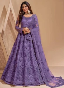 Lehenga Choli Bollywood Purple Lehenga Designer Party Indian Wedding Saree Sari - Picture 1 of 3