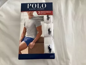 POLO RALPH LAUREN 3 STRETCH VESTIBILITÀ CLASSICA GRANDI EQUIPAGGI 2X-BIANCO-NUOVO CON SCATOLA - Foto 1 di 5