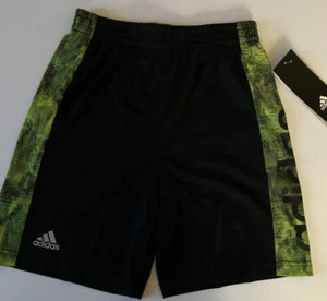 New Spell Out Adidas Logo Black Neon Pull on Athletic Shorts sz 5 Boys NWT - Picture 1 of 8