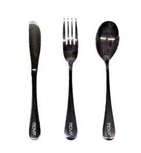 movp 3-teiliges schwarzes Kinderbesteck Set - Bild 1 von 8