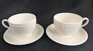 2- Ralph Lauren Wedgwood Clearwater Tea Cups Saucers Sets 1992 England Lot Of 2 - Picture 1 of 4