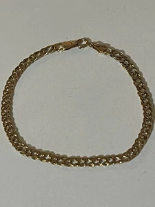 Vintage Italian Fully Hallmarked 9ct Yellow Gold Double Curb Bracelet 18 cm - Picture 1 of 9