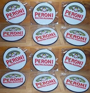 PERONI ITALY NASTRO AZZURRO BEER 12 SPILL MAT BAR TOP RUBBER COASTERS NEW - Picture 1 of 1