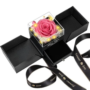 Birthday Gifts for Women Forever Rose: Preserved Real Flower in Box with Hear... - Picture 1 of 5
