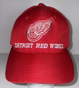 Vintage Detroit Red Wings Youngan Snapback Hat Big Logo Red Embroidered 90s - Picture 1 of 9