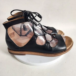 Clarks Corsio Dallas Black Lace-up Gladiator Flat Sandals Womens Size 7.5 Boho - Picture 1 of 9