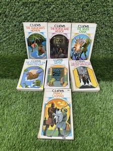 Vintage THE CHRONICLES OF NARNIA C.S. Lewis Complete Book Box Set 1970 - Foto 1 di 4
