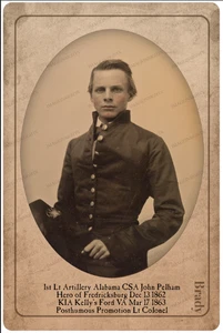 SUPER SELTENES LT JOHN PELHAM FREDRICKSBURG HELD Konföderierten Bürgerkrieg Foto - Bild 1 von 1
