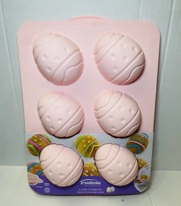 Trudeau Huevo de Pascua 6 Cavidades Jumbo Cupcake Silicona Sartén Molde Rosa Hornear Nuevo - Imagen 1 de 5