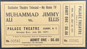 1971 "MUHAMMAD ALI vs JIMMY ELLIS" Original Boxing Ticket Albany,NY Cassius Clay - Picture 1 of 2