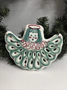 Sottovetro firmato Gail Pittman fatto a mano vintage 1994 con autografo ornamento angelo - Foto 1 di 5