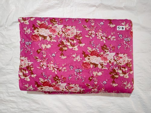 VETEMENTS Tessuto artigianale cotone indiano rosa stampa floreale sartoria cucito corsa 7 iarde