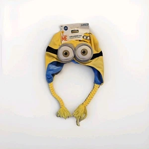 New Rare Minions Movie Laplander Beanie Hat with 3D Plush Goggles Attached - Picture 1 of 2
