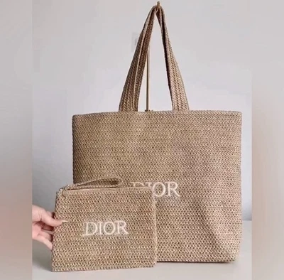 Christian Dior Bolsa y Bolso de Mano 2025 Original Limitado Verano Ratán Beige Foto 1 de 4